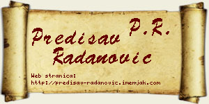 Predisav Radanović vizit kartica